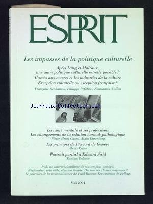 esprit du 01/03/2004 - les impasses de la politique culturelle - apres lang et malraux - une autre p
