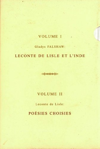 leconte de lisle et l'inde - coffret de poésies choisies (volumes 1 & 2)